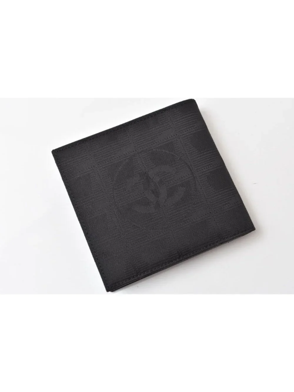 Chanel Bifold Wallet Vintage New Travel Line CC Logo Black